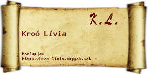 Kroó Lívia névjegykártya